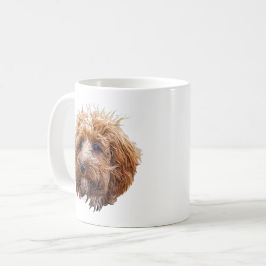 Brown Cockapoo Coffee Mug (Devant gauche)