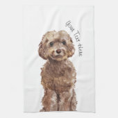 Brown Cockapoo Kitchen Towel Theedoek (Verticaal)