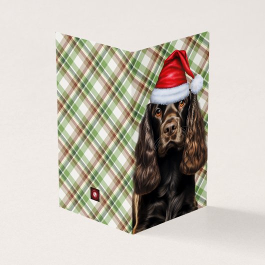 Brown Cocker Spaniel Chien Plaid Noël (Outside)