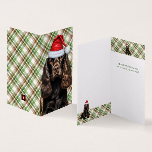 Brown Cocker Spaniel Chien Plaid Noël (Inside and Outside)
