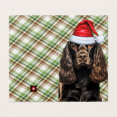 Brown Cocker Spaniel Chien Plaid Noël (Outside Unfolded)