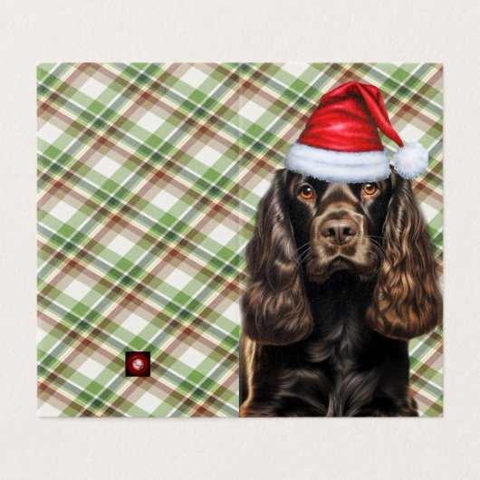 Brown Cocker Spaniel Chien Plaid Noël (Outside Unfolded)