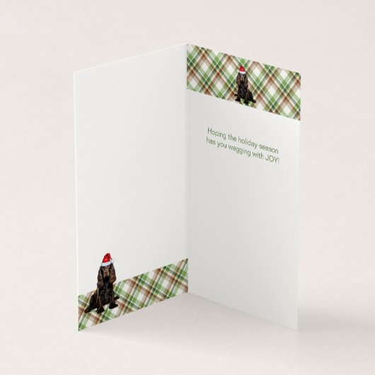 Brown Cocker Spaniel Chien Plaid Noël (Inside)