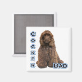 Brown Cocker Spaniel Papa 4 - Aimant (Recto/Verso)