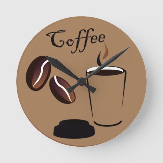 Brown Coffee Clock Ronde Klok (Voorkant)