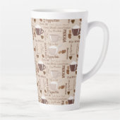 Brown Coffee Mocha Cappuccino Pattern Latte Mok (Rechts)