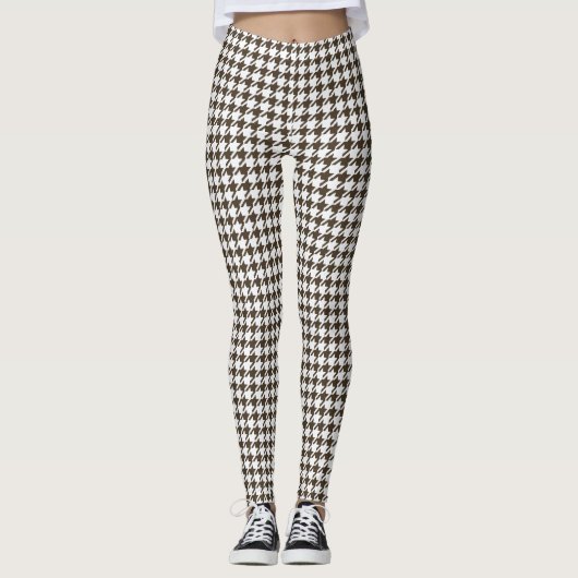 Brown Combination Houndstooth van Shirley Taylor Leggings (Voorkant)