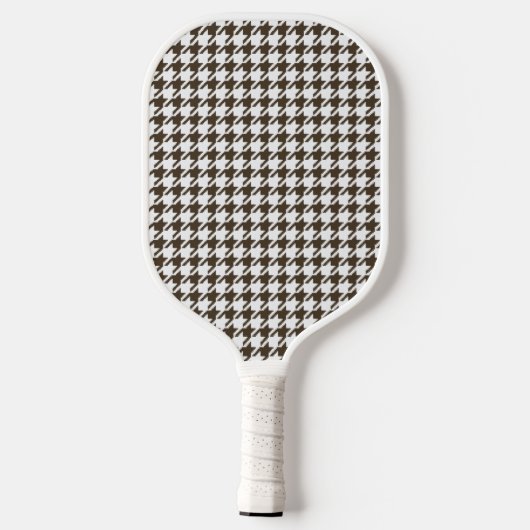Brown Combination Houndstooth van Shirley Taylor Pickleball Paddle (Achterkant)