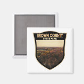 Brown County State Park Indiana Badge Magneet (Voorkant / Achterkant)