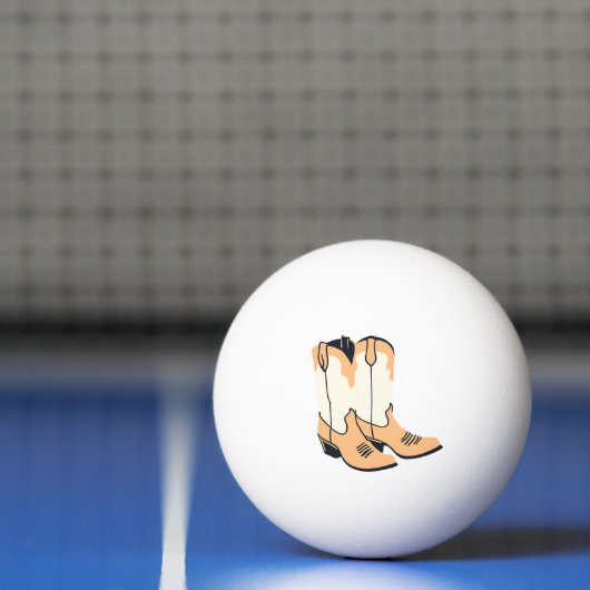 Brown Cowboy Boots Pingpongballen (Net)