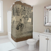 Brown Cowboy Rodeo Shower Curtain Douchegordijn (In situ)