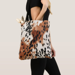 Brown Cream Animal Koeienhuid Draagtas