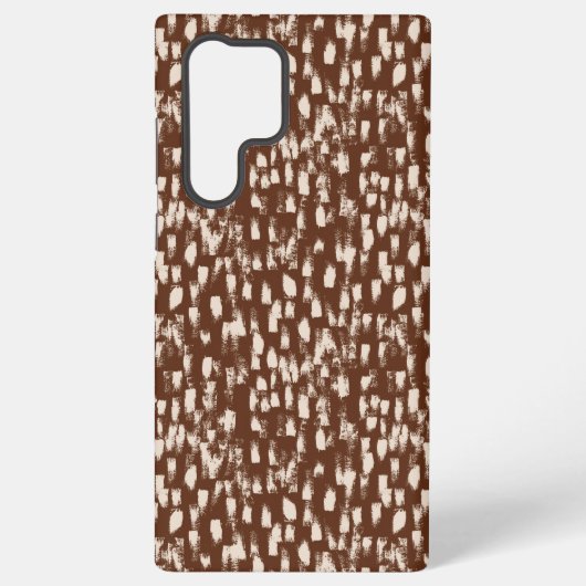 Brown Cream Beige Abstract Pattern Samsung Galaxy Hoesje (Achterkant)