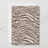 Brown Cream Blush Zebra Glitter Baby shower Kaart (Achterkant)