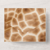 Brown Cream Giraffe Safari All In One Uitnodiging (Achterkant)