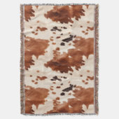 Brown Cream Southwest Cowhide Christmas Deken (Voorkant Verticaal)