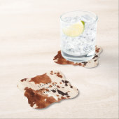 Brown Cream Southwest Cowhide Kartonnen Onderzetters (Insitu)