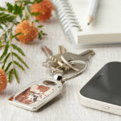 Brown Cream Southwest Cowhide Sleutelhanger (Zijkant)