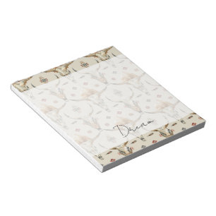 Brown Cream Tribal Native Feathers Skulls Notitieblok