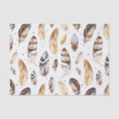 Brown Cream Tribal Native Feathers Tissuepapier (Voorkant)