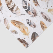 Brown Cream Tribal Native Feathers Tissuepapier (Detail)