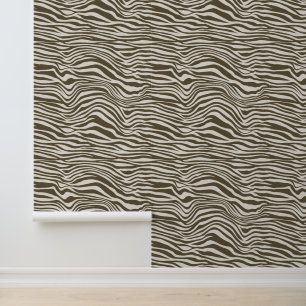 Brown Cream Zebra Animal Behang