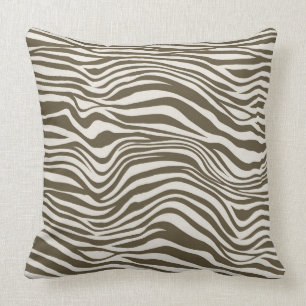 Brown Cream Zebra Print Kussen