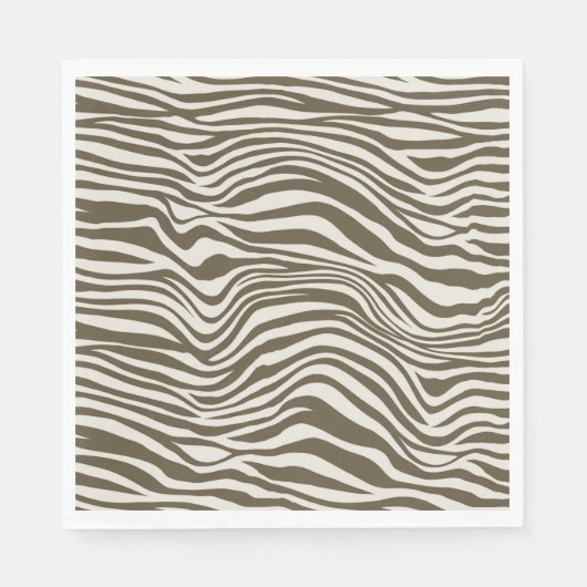 Brown Cream Zebra Print Servet (Voorkant)