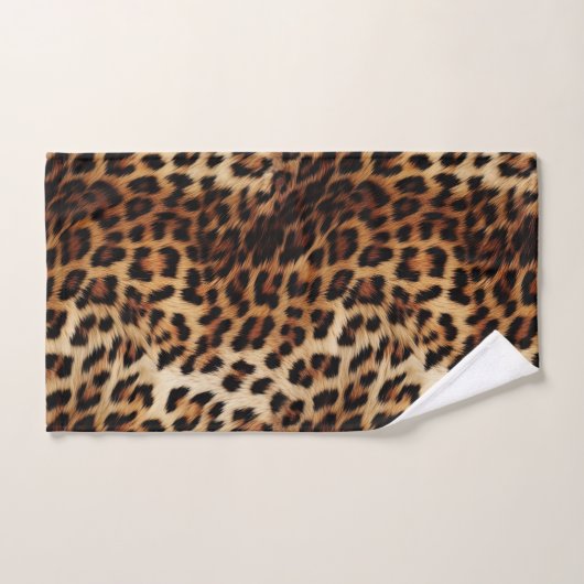 Brown Crème léopard animal (Serviette à main)