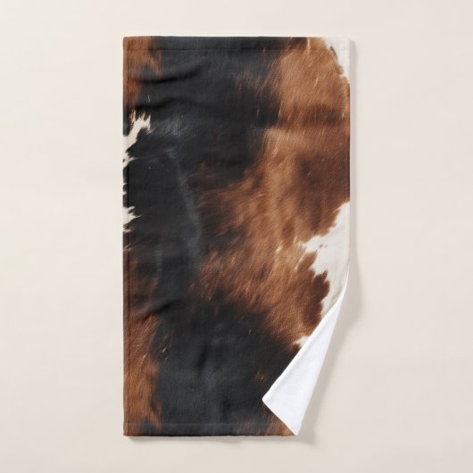 Brown Crème Noir Vache du Sud-Ouest (Serviette à main)