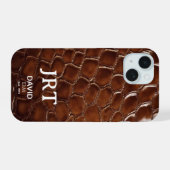 Brown Crocodile Leather Monogram (Verso Horizontal)