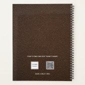 Brown cuir monogramme initiales nom 2026 (Dos)