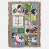 Brown Custom Monogrammed 5 Photo Afbeelding Collag Deken (Voorkant Verticaal)