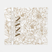 Brown Custom NANA Names Fleece Deken (Voorkant (Horizontaal))