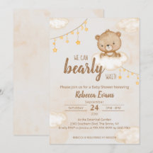 Brown Cute Beer we kunnen het Baby shower afwachte