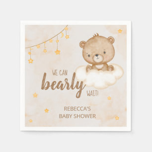 Brown Cute Beer we kunnen het Baby shower afwachte Servet