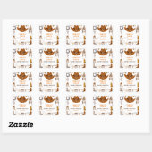 Brown Cute Cowboy Birthday party Square Sticker (Vel)