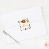 Brown Cute Cowboy Birthday party Square Sticker (Envelop)