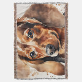 Brown Dachshund Deken (Voorkant Verticaal)