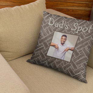 Brown Dad's Spot Couch Foto Vaderdag Gift Kussen
