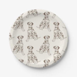 Brown Dalmatische Hond Illustratie Papieren Bordje