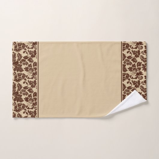 Brown Damask Bad Handdoek (Handdoek)