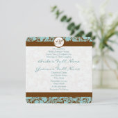 Brown Damask over de uitnodiging voor diepgaande A (Staand voorkant)
