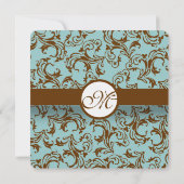 Brown Damask over de uitnodiging voor diepgaande A (Achterkant)