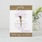 Brown Damask Wedding Inv. Kaart (Staand voorkant)