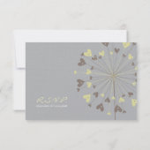 Brown Dandelion Flowers Love Wedding Carte RSVP (Dos)