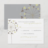 Brown Dandelion Flowers Love Wedding Carte RSVP (Devant / Derrière)