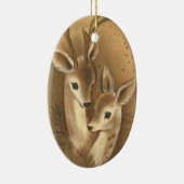 Brown Deer Couple Ornement de Noël personnalisé (Droite)