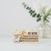 Brown Diamonds Pattern Origami Dogs Pet Sitting Visitekaartje (Staand voorkant)