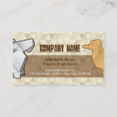 Brown Diamonds Pattern Origami Dogs Pet Sitting Visitekaartje (Achterkant)